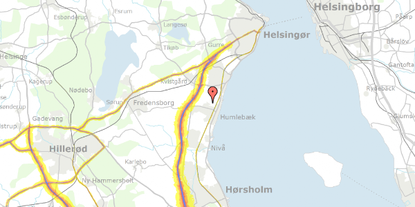 Trafikstøjkort på Nederste Torpenvej 15B, 3050 Humlebæk