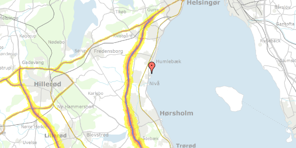 Trafikstøjkort på Nordre Strandvej 10, 3050 Humlebæk