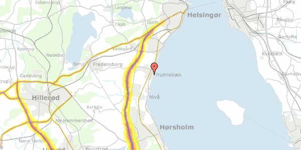 Trafikstøjkort på Bellisvej 4, 3050 Humlebæk