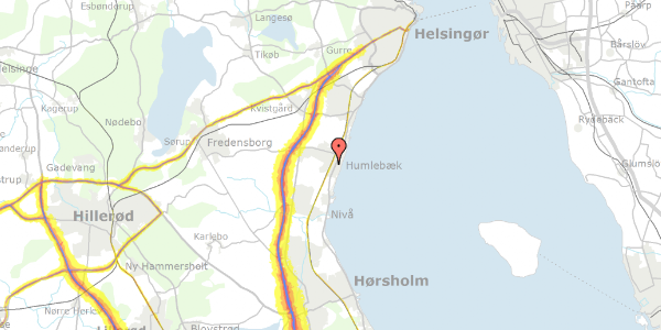 Trafikstøjkort på Skeltoftevej 18, 3050 Humlebæk