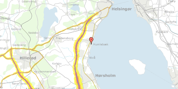 Trafikstøjkort på Skeltoftevej 22, 3050 Humlebæk