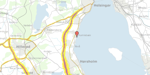 Trafikstøjkort på Sørens Alle 3, 3050 Humlebæk