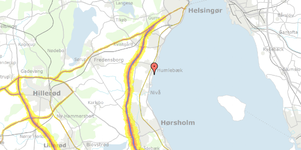 Trafikstøjkort på Sørens Alle 4, 3050 Humlebæk