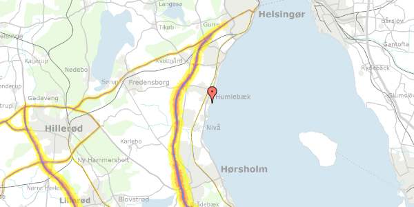 Trafikstøjkort på Sørens Alle 8, 3050 Humlebæk