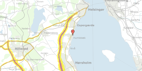 Trafikstøjkort på Torpenvangen 62, 3050 Humlebæk