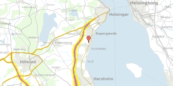 Trafikstøjkort på Ved Hegnet 7, 3050 Humlebæk