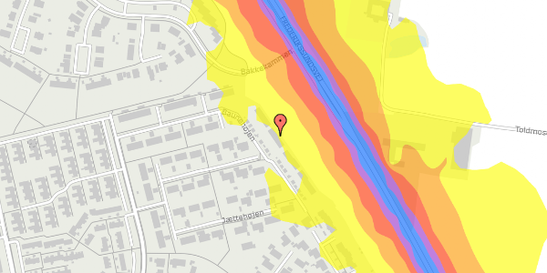 Trafikstøjkort på Baunehøjen 55, 3600 Frederikssund