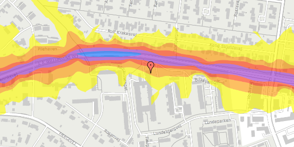 Trafikstøjkort på Birkevænget 82G, . 2, 3600 Frederikssund