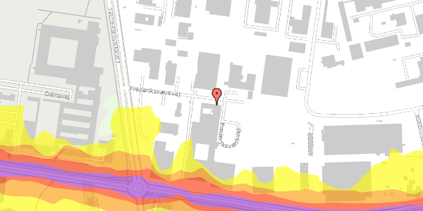 Trafikstøjkort på Frederiksværkvej 20, 3600 Frederikssund