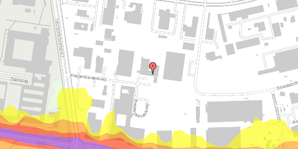 Trafikstøjkort på Frederiksværkvej 22, 3600 Frederikssund