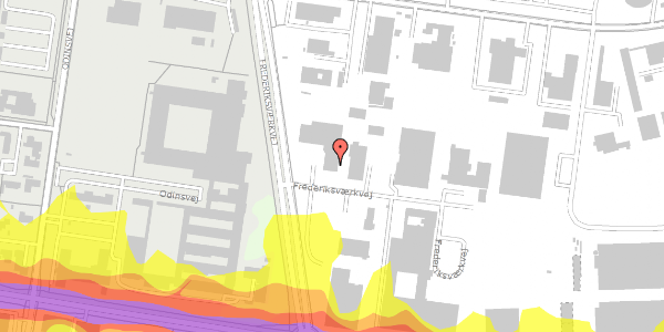 Trafikstøjkort på Frederiksværkvej 28, 3600 Frederikssund