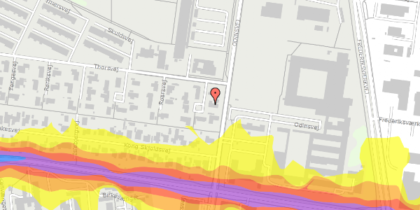 Trafikstøjkort på Kong Dansvej 3, 3600 Frederikssund