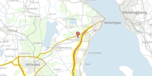 Trafikstøjkort på Axel Møllers Vej 1, 1. tv, 3490 Kvistgård