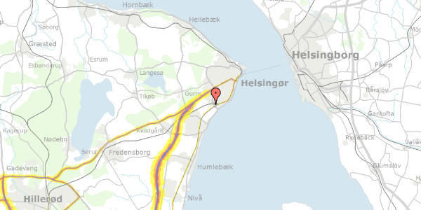 Trafikstøjkort på Agnetevej 1, 3070 Snekkersten