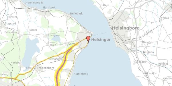 Trafikstøjkort på Anemonevej 2, 3000 Helsingør