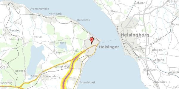 Trafikstøjkort på Baggesensvej 8, 3000 Helsingør