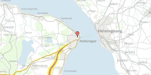 Trafikstøjkort på Belvederevej 46, 3000 Helsingør