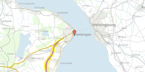 Trafikstøjkort på Bergmansdalsvej 5, 3000 Helsingør