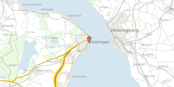 Trafikstøjkort på Bergmansdalsvej 10B, 3000 Helsingør