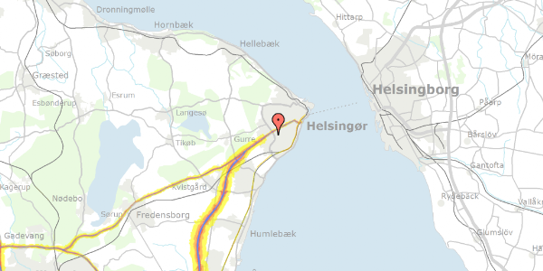 Trafikstøjkort på Birkedalsvej 15, kl. , 3000 Helsingør