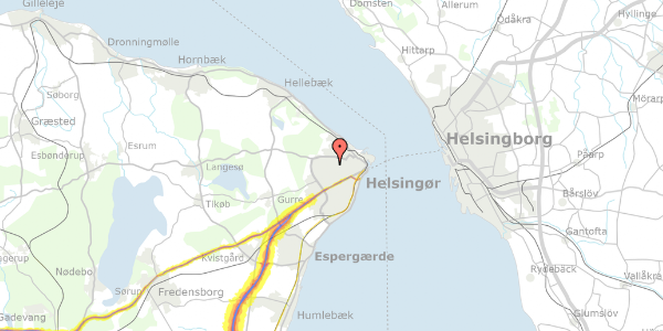 Trafikstøjkort på Blichersvej 17, 1. th, 3000 Helsingør