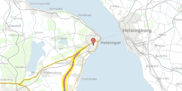 Trafikstøjkort på Blishøj 9, st. tv, 3000 Helsingør