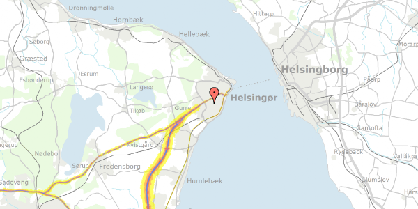 Trafikstøjkort på Blishøj 13, st. tv, 3000 Helsingør