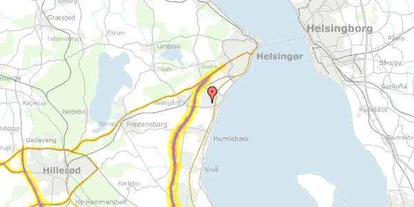 Trafikstøjkort på Blommevej 12A, 3060 Espergærde