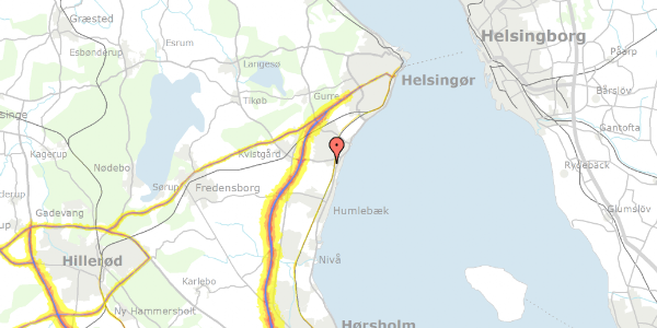 Trafikstøjkort på Dyremosevej 14, 3060 Espergærde