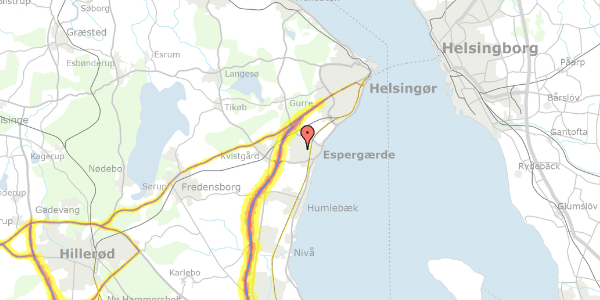 Trafikstøjkort på Egevej 12, 3060 Espergærde