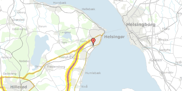 Trafikstøjkort på Elmebakken 6, 3070 Snekkersten