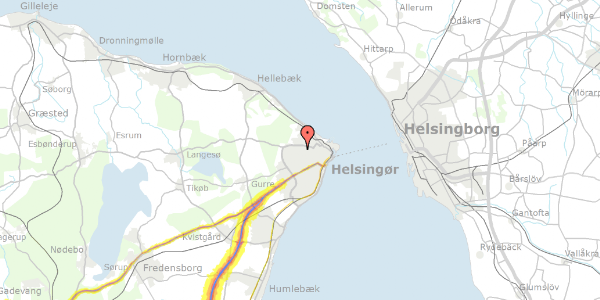 Trafikstøjkort på Ewaldsvænget 45, 3000 Helsingør