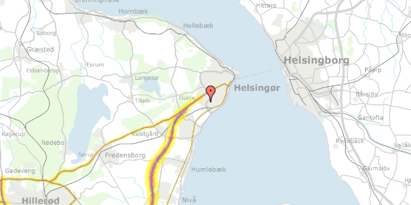 Trafikstøjkort på Fr Leyels Vej 3, 3070 Snekkersten