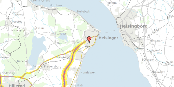 Trafikstøjkort på Fr Leyels Vej 12, 3070 Snekkersten