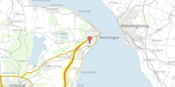 Trafikstøjkort på Fr Leyels Vej 17, 3070 Snekkersten