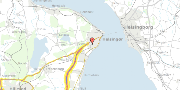 Trafikstøjkort på Fr Leyels Vej 46, 3070 Snekkersten