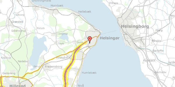 Trafikstøjkort på Fr Leyels Vej 52, 3070 Snekkersten