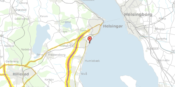 Trafikstøjkort på Fuglevangsvej 14A, 3060 Espergærde