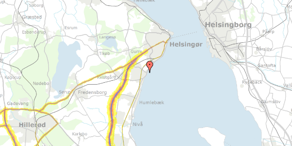 Trafikstøjkort på Gefionsbakken 5B, 1. th, 3060 Espergærde