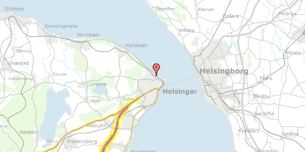 Trafikstøjkort på Gl Hellebækvej 43, 3000 Helsingør