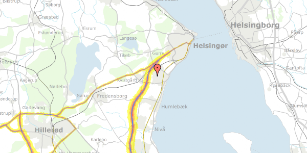 Trafikstøjkort på Granvej 34, 3060 Espergærde