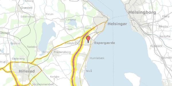 Trafikstøjkort på Grydemosevej 195, 3060 Espergærde