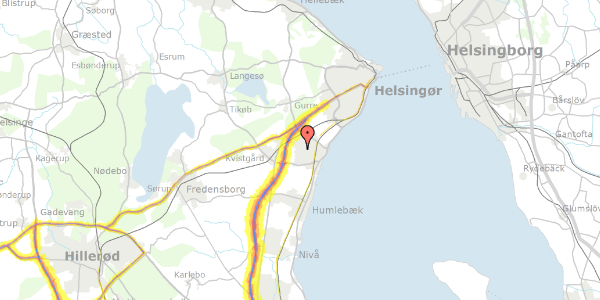 Trafikstøjkort på Guldvej 4, 3060 Espergærde