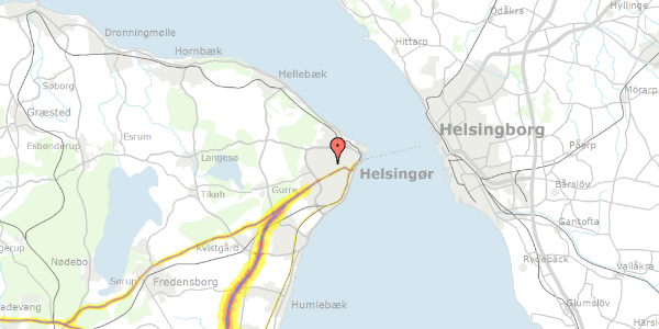 Trafikstøjkort på Gurrevej 94A, 3000 Helsingør