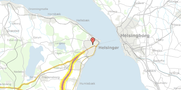 Trafikstøjkort på Gurrevej 100N, 3000 Helsingør