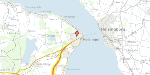 Trafikstøjkort på Gurrevej 123, 3000 Helsingør