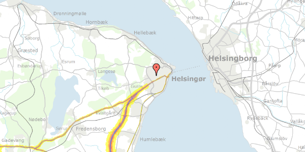 Trafikstøjkort på Gurrevej 138, 3000 Helsingør