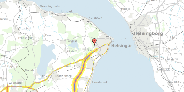 Trafikstøjkort på Gurrevej 270B, 3000 Helsingør