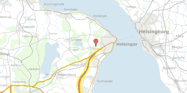 Trafikstøjkort på Gurrevej 306, 3000 Helsingør