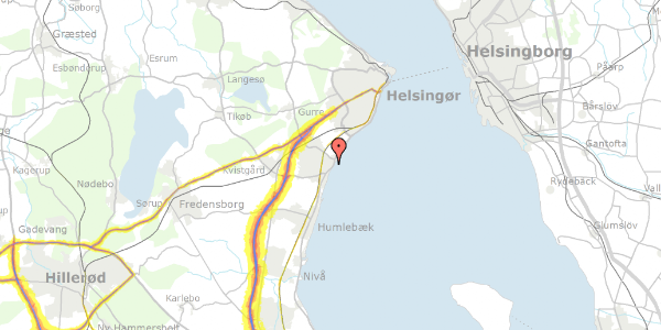 Trafikstøjkort på Gylfesvej 17B, 1. 35, 3060 Espergærde